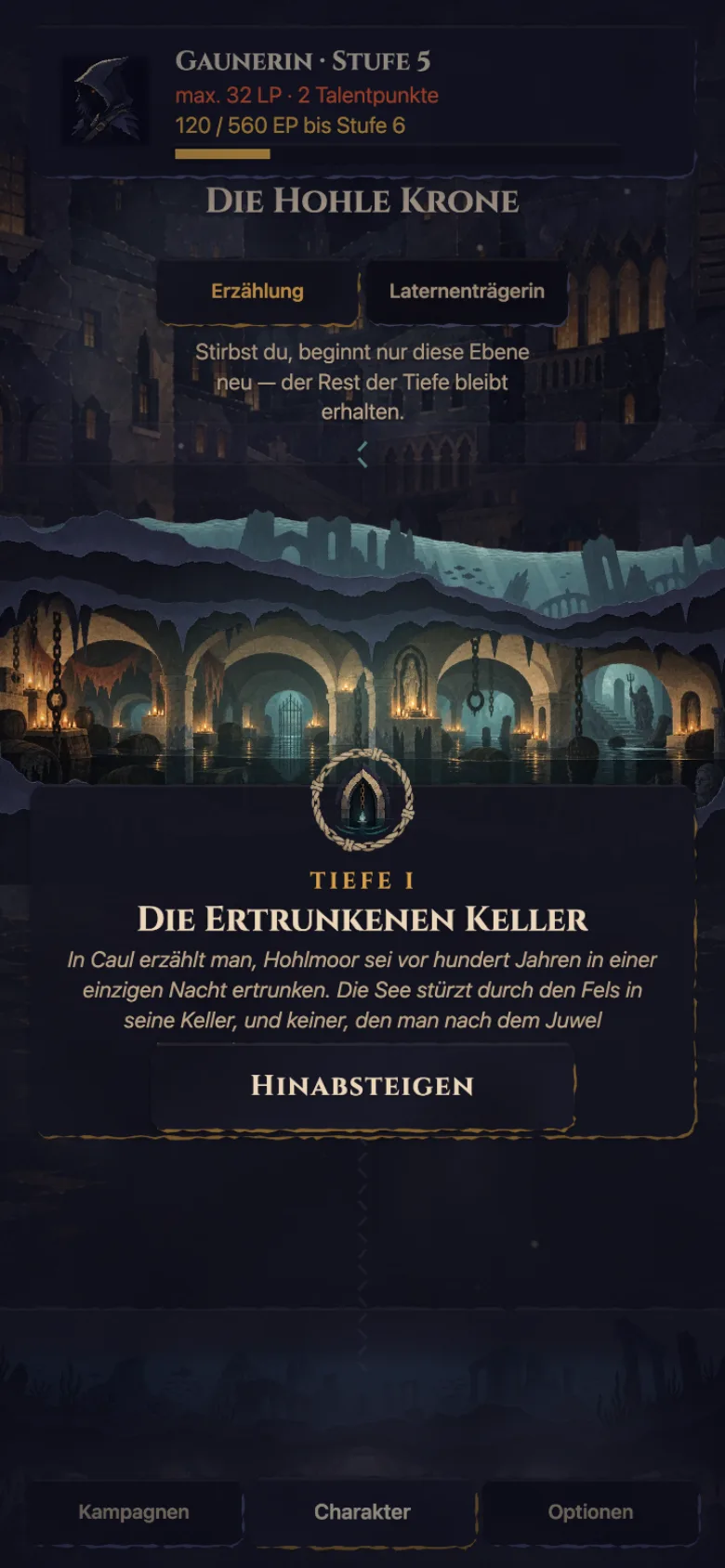 Bezwinge die Tiefen